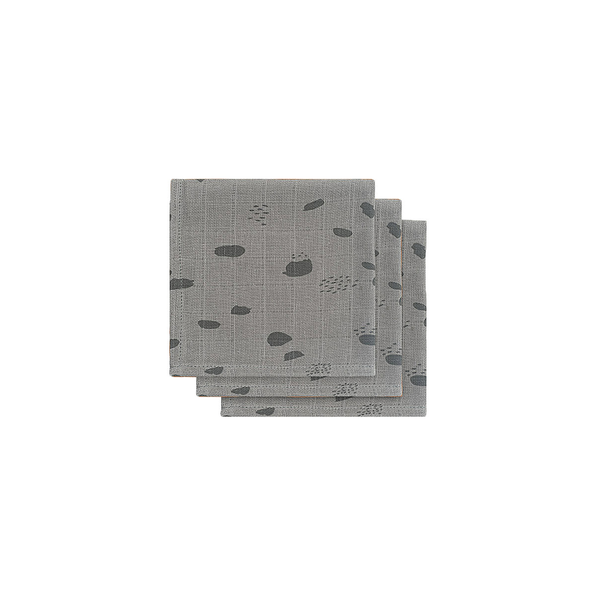 Mull Mundtuch 3er Set, 31 x 31 cm, Spot storm grey