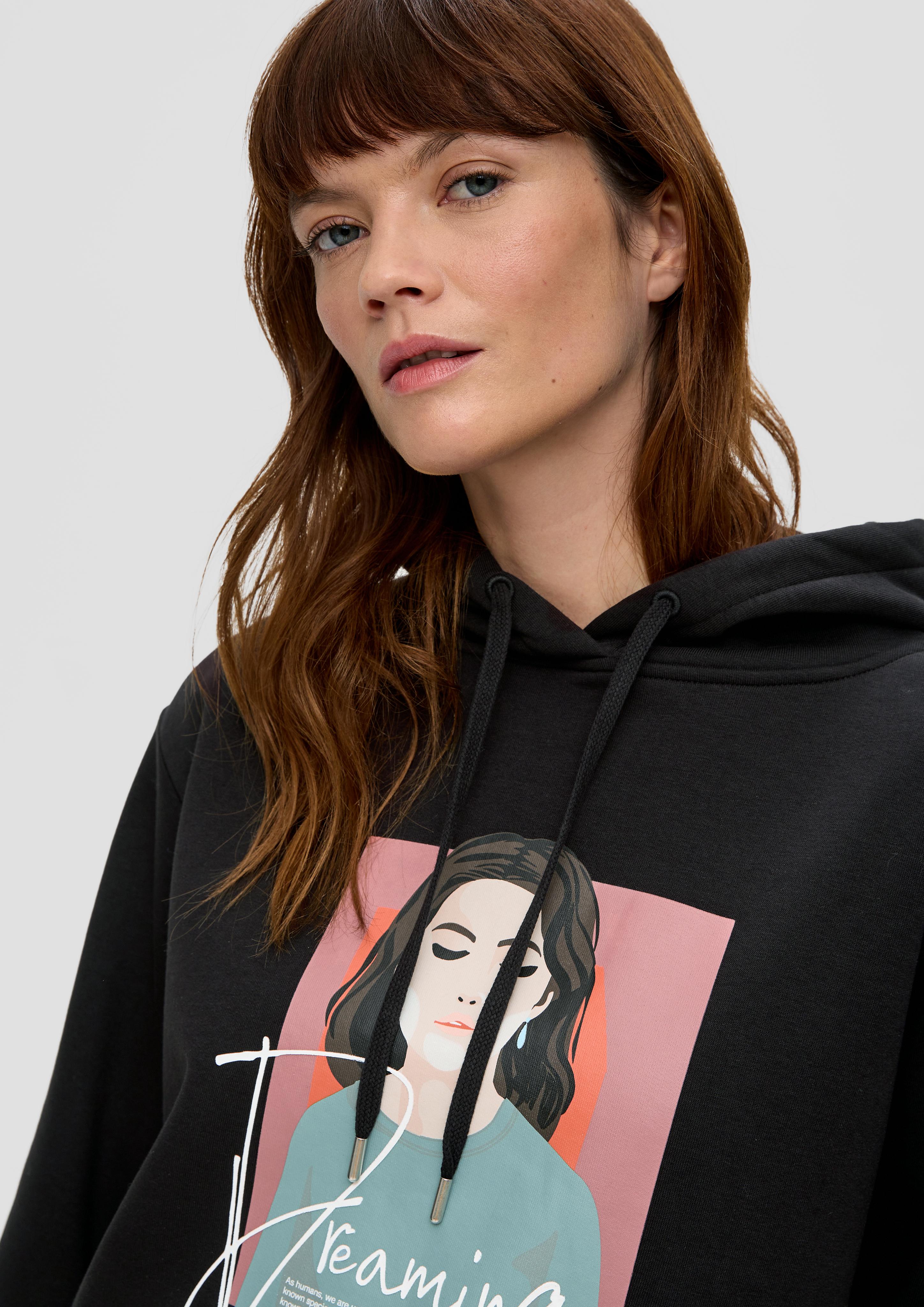 Verkürzter Hoodie mit Frontprint  2136892-99D0