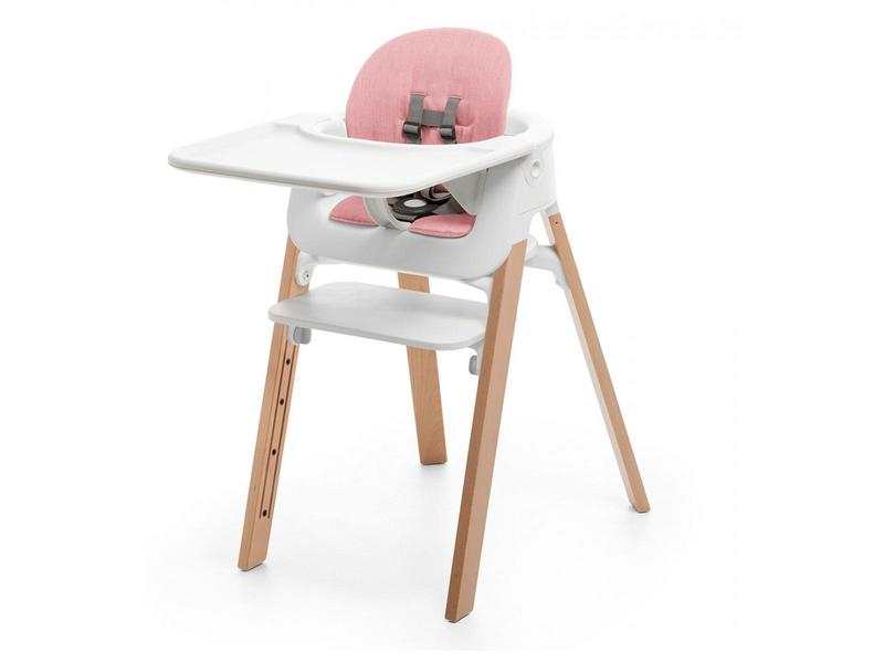Chaise haute Stokke® Steps™ hêtre blanc/Gris Brume
