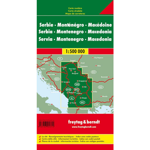 Serbien / Montenegro / Mazedonien 1 : 500 000. Autokarte - Straßenkarte