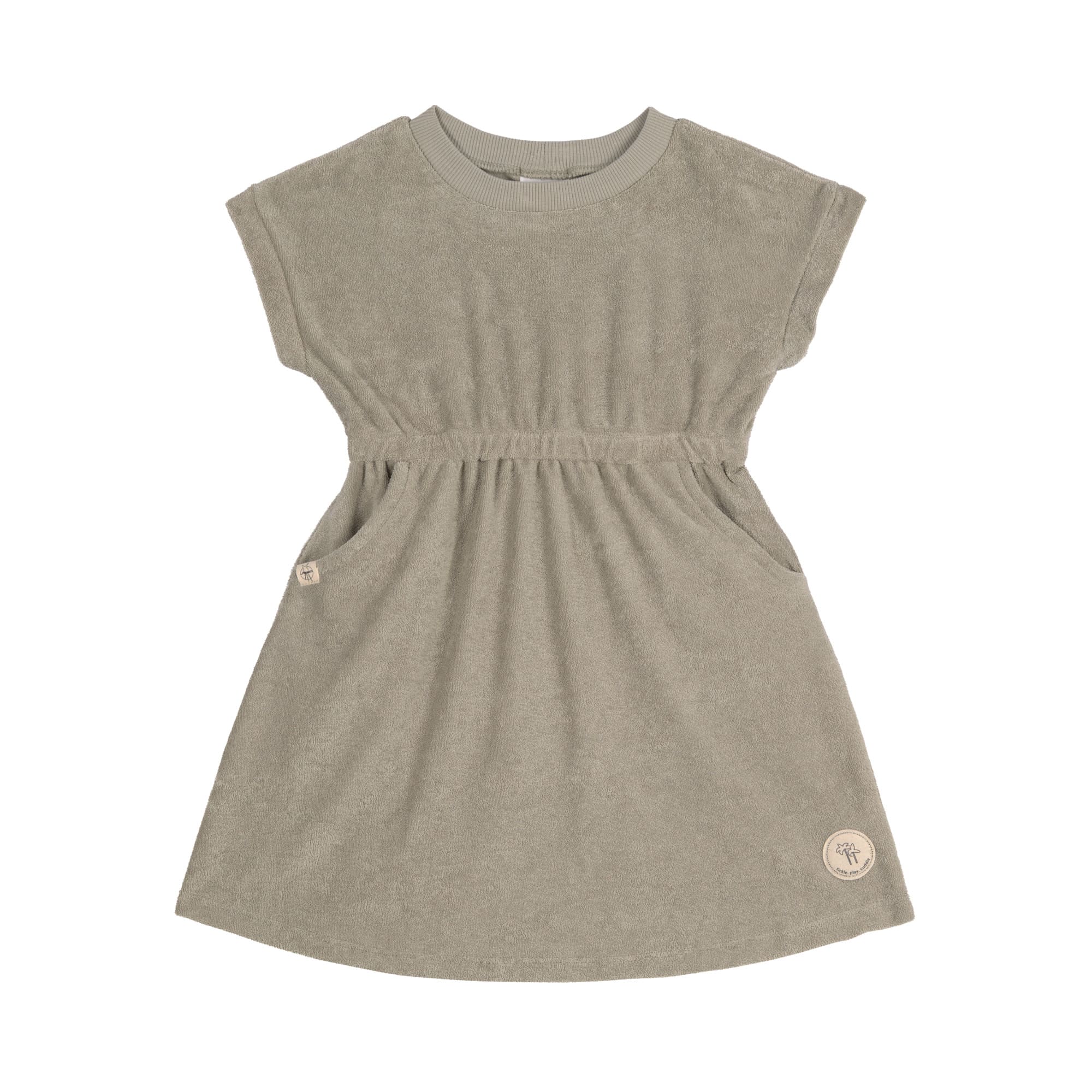 Frottee Kleid Kinder, Oliv