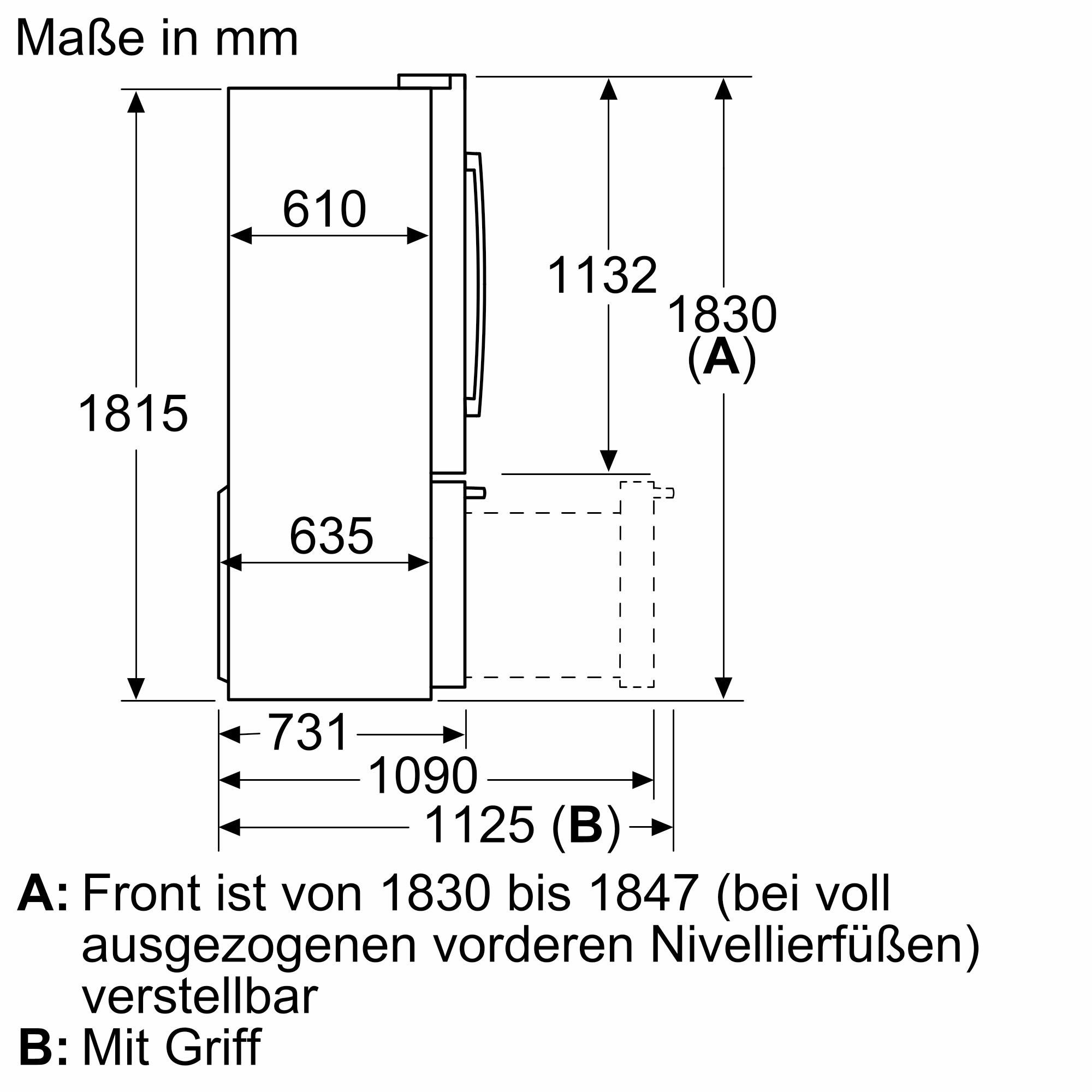 BOSCH French Door KFF96PIEP, 183 cm hoch, 90,5 cm breit