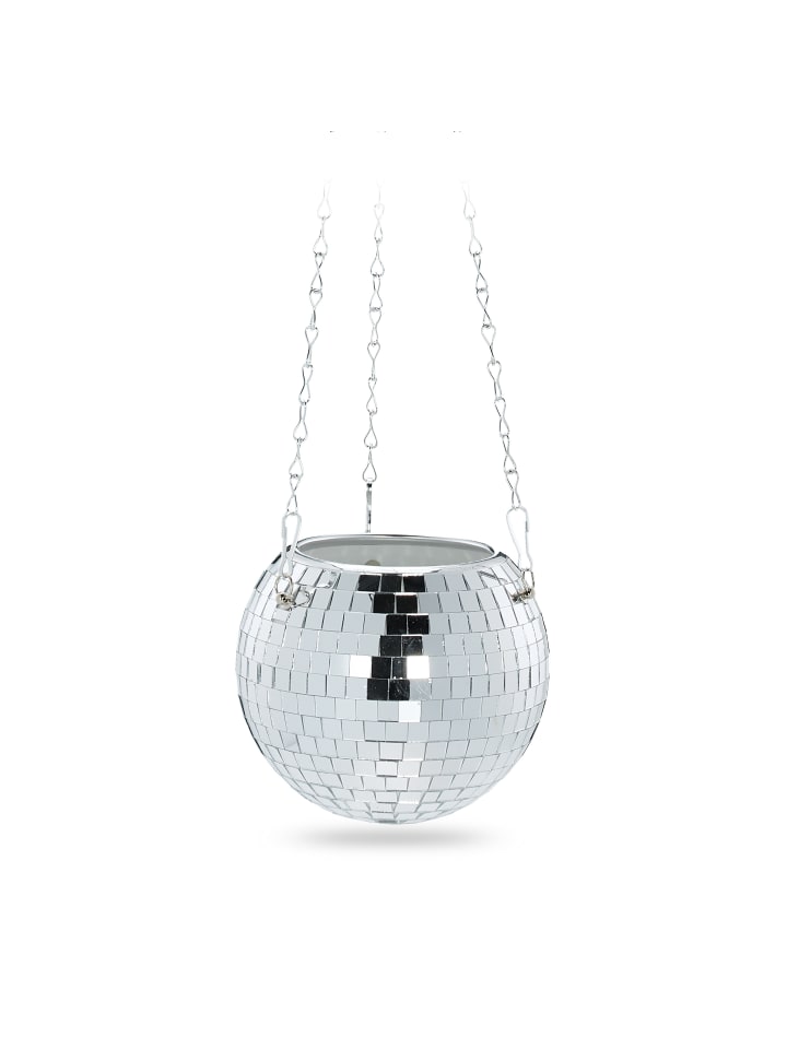 relaxdays Discokugel Pflanzentopf in Silber günstig kaufen onesize