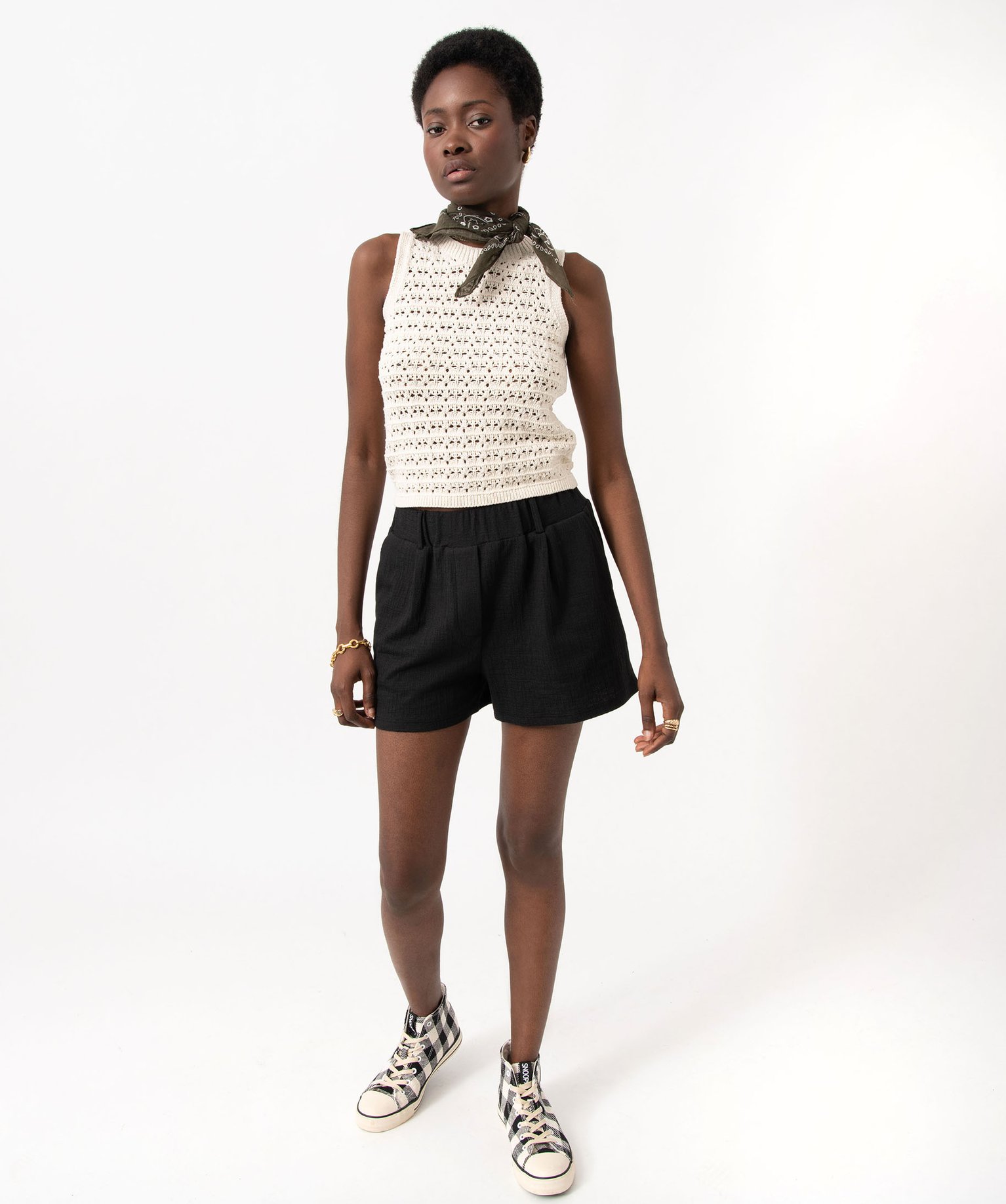 Short ample en matière texturée femme noir | GEMO