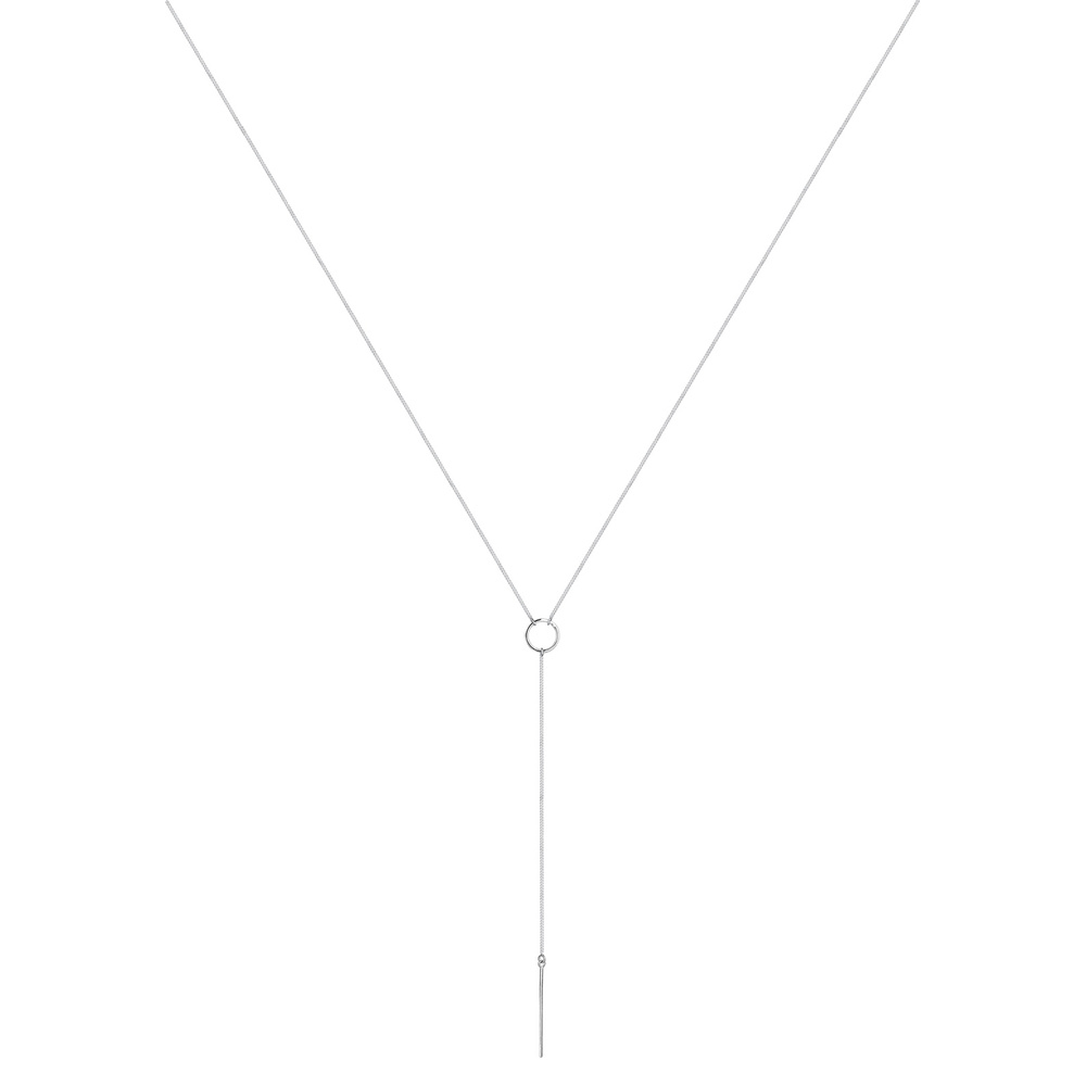 Elli Elli Collier Femmes Chaîne en Y Géo Minimaliste en Argent Sterling 925 collier