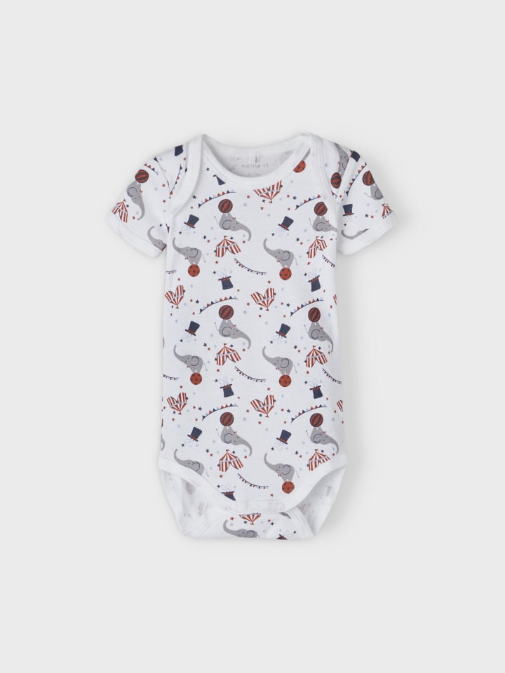 name it Unisex Baby Kurzarm-Body-Set Elefant in Grau günstig kaufen