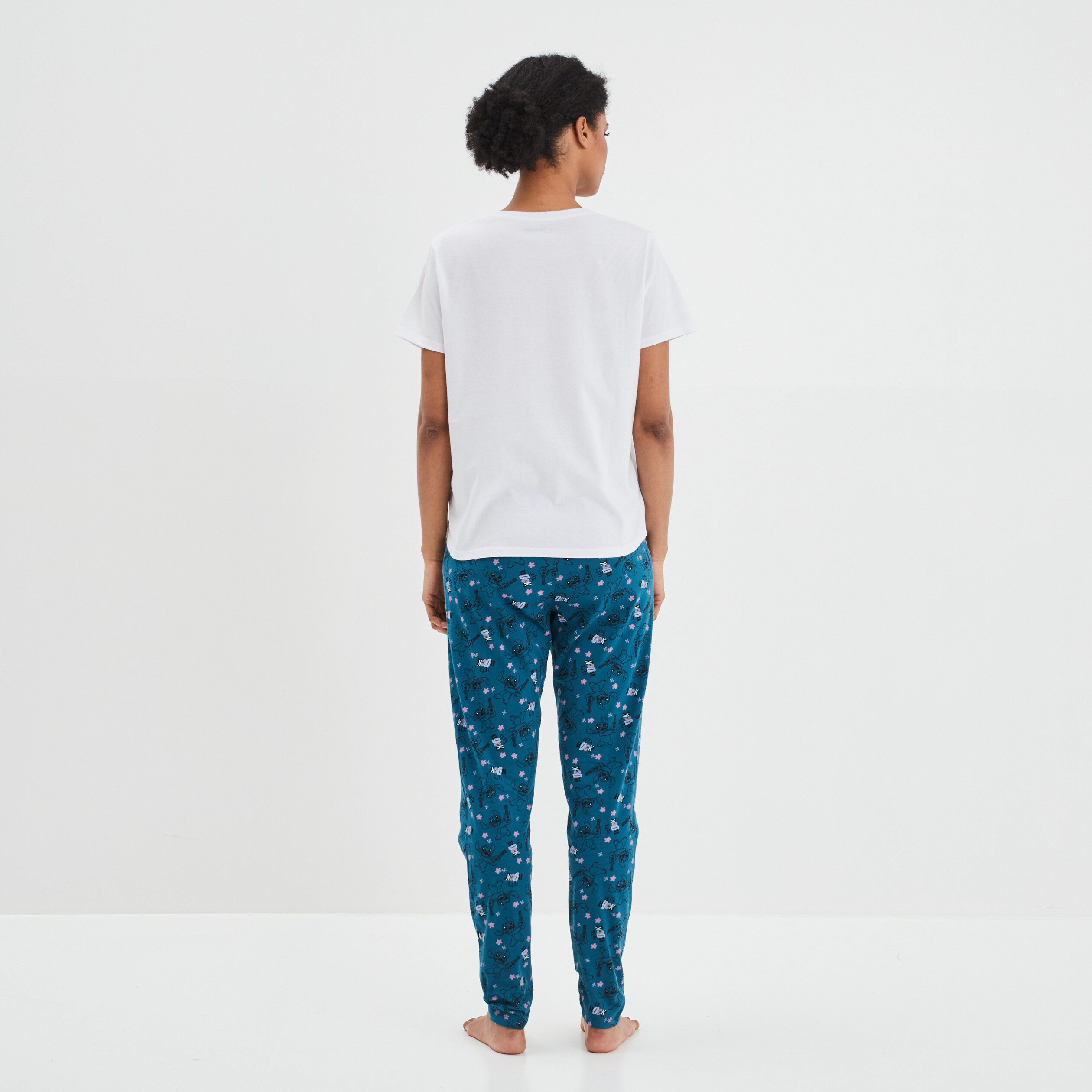Ensemble pyjama legging Lilo et Stitch blanc femme | La Halle