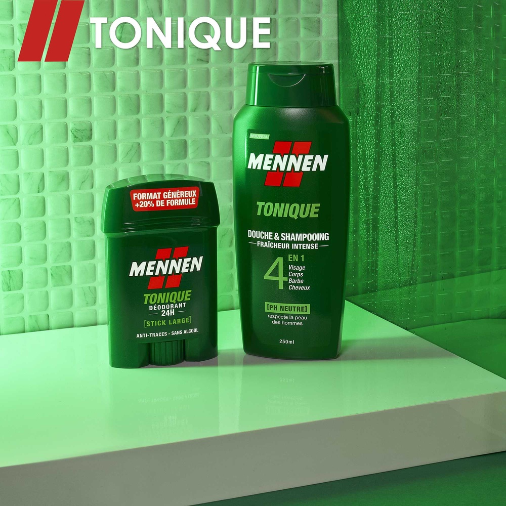 mennen TONIQUE Deodorant homme 24H stick large sans alcool anti traces