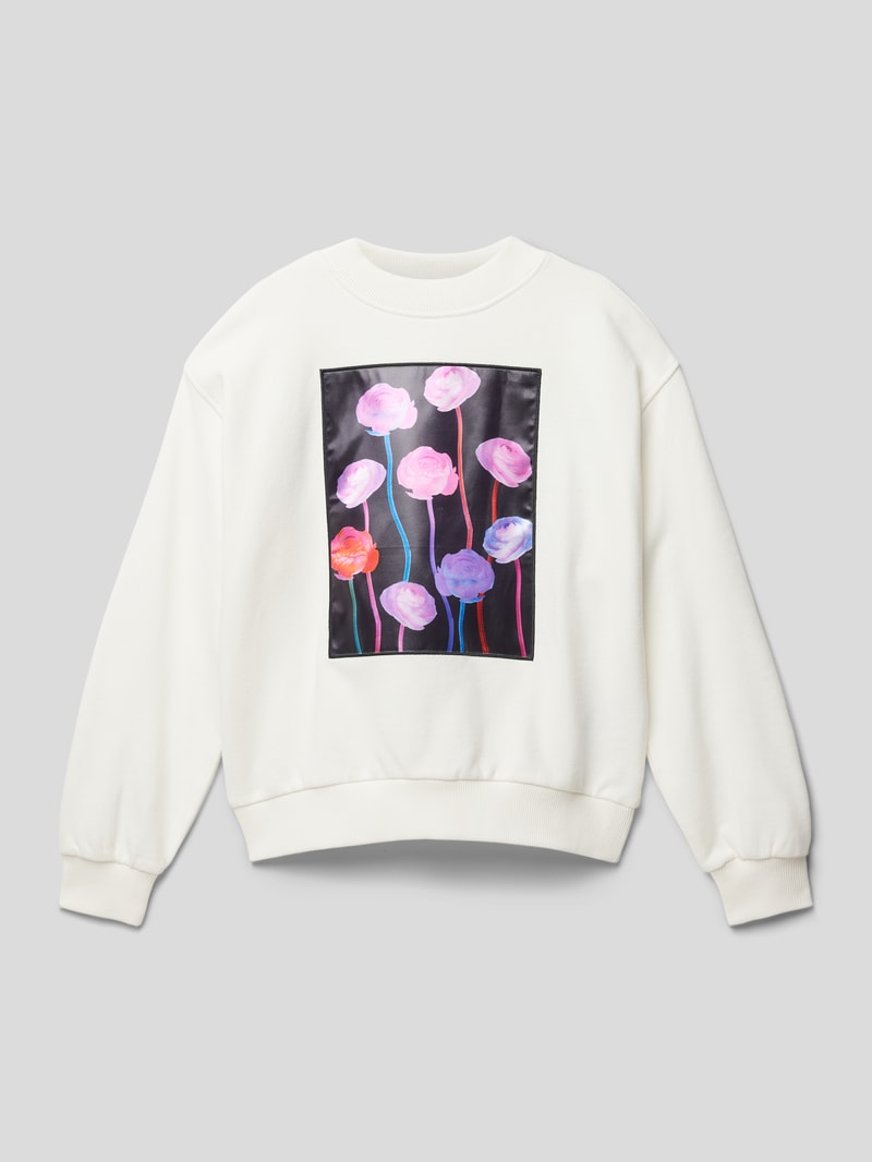 Sweatshirt mit Motiv-Print in weiß