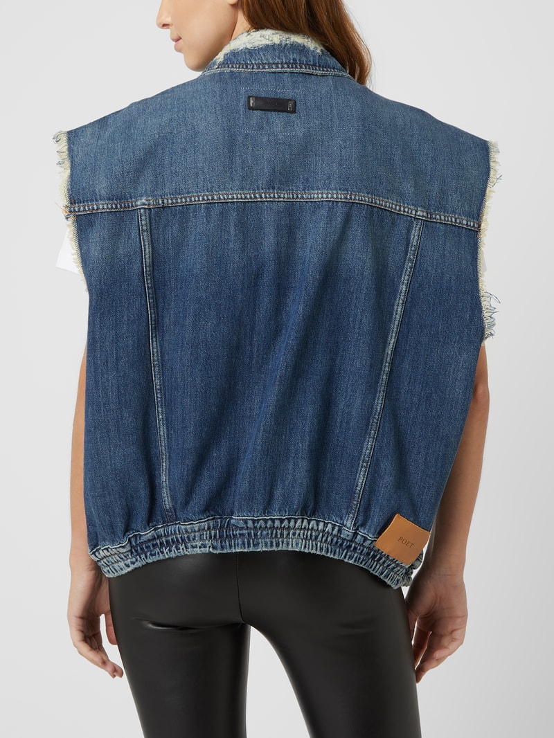 Oversized Jeansweste im Used-Look Modell 'Kimi' in jeans