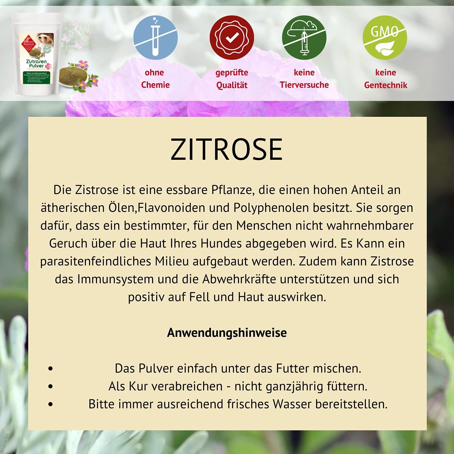 ChronoBalance Ergänzungsfutter & Aufzucht ChronoBalance Zistrosen-Pulver 100 g
