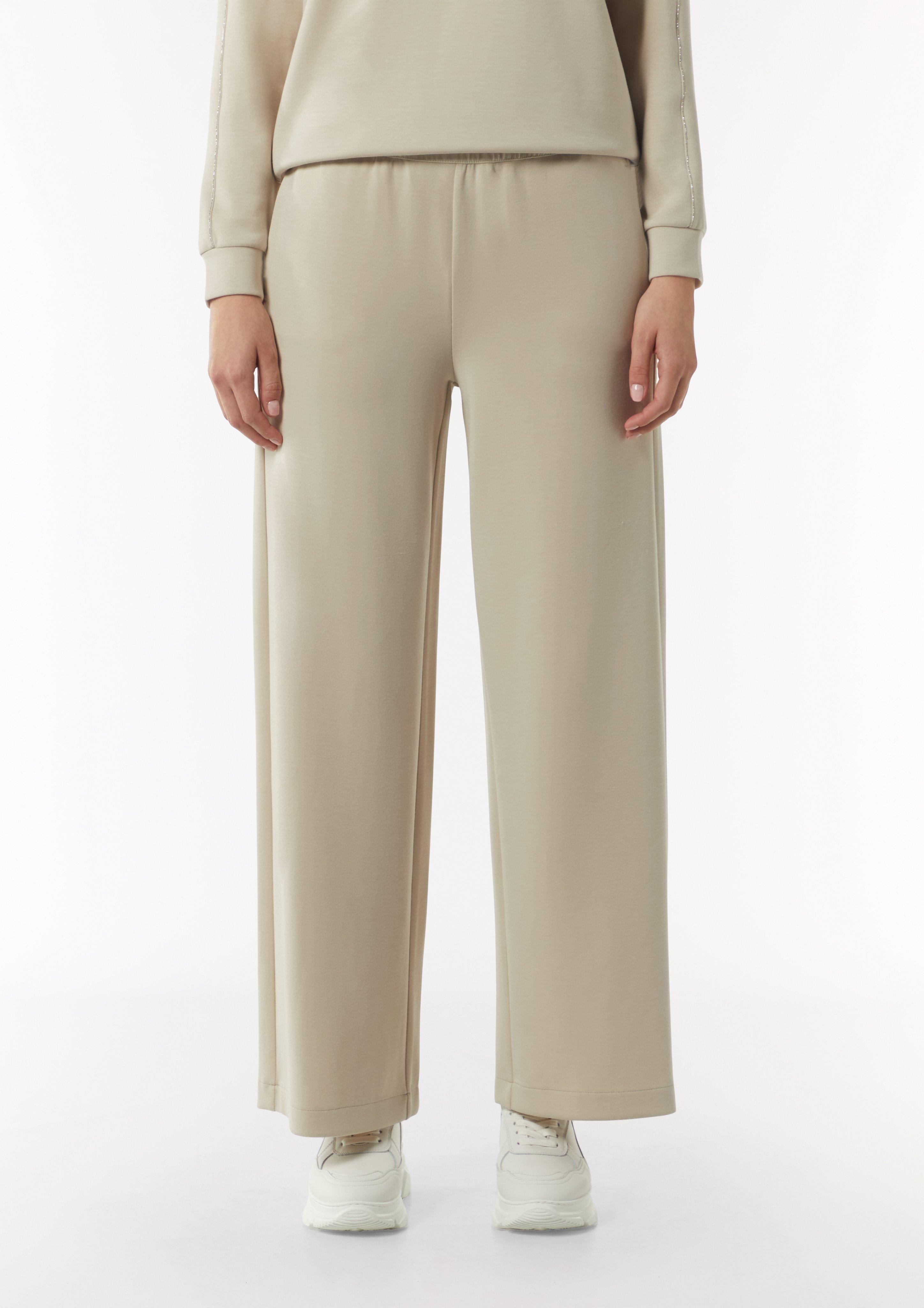 Palazzohose mit elastischem Bund - helles beige