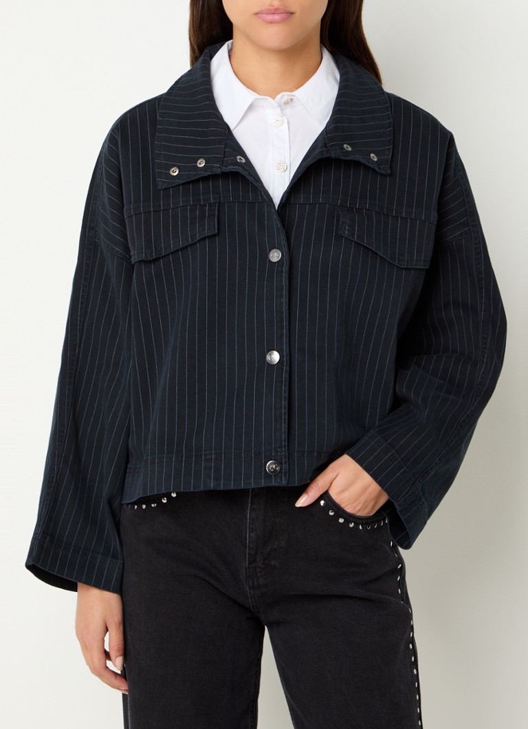Giacca Co'Couture Pin in denim stampato a righe.