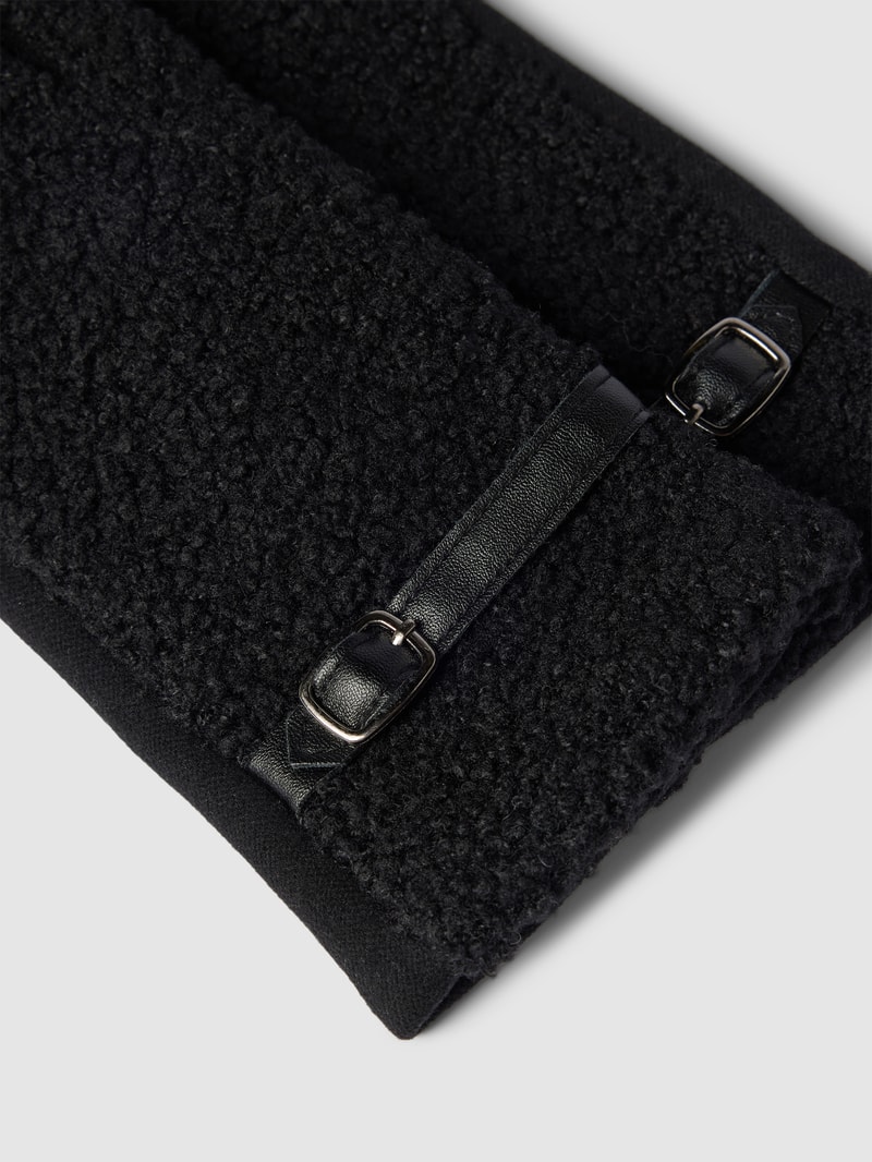 Hanschuhe mit Teddyfell in schwarz