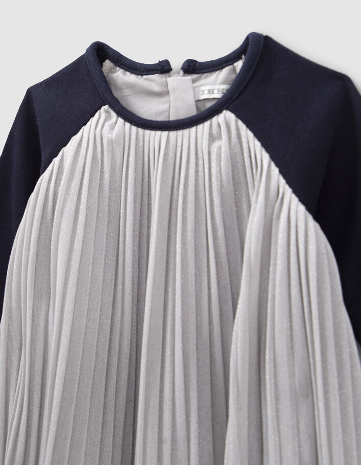 Robe argentée plissée bébé fille