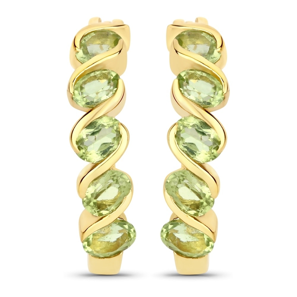 Rafaela Donata Boucles doreilles Argent sterling Vert en Or jaune Bijoux