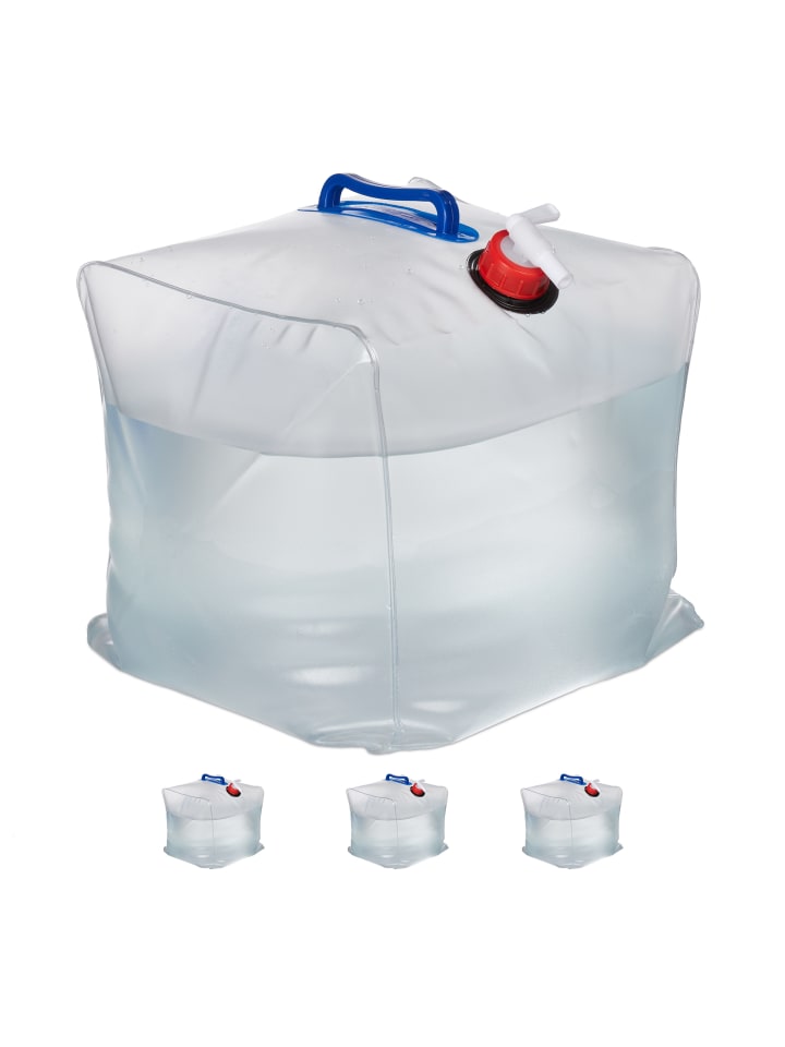 relaxdays 4x Wasserkanister in Transparent - 20 l günstig kaufen onesize