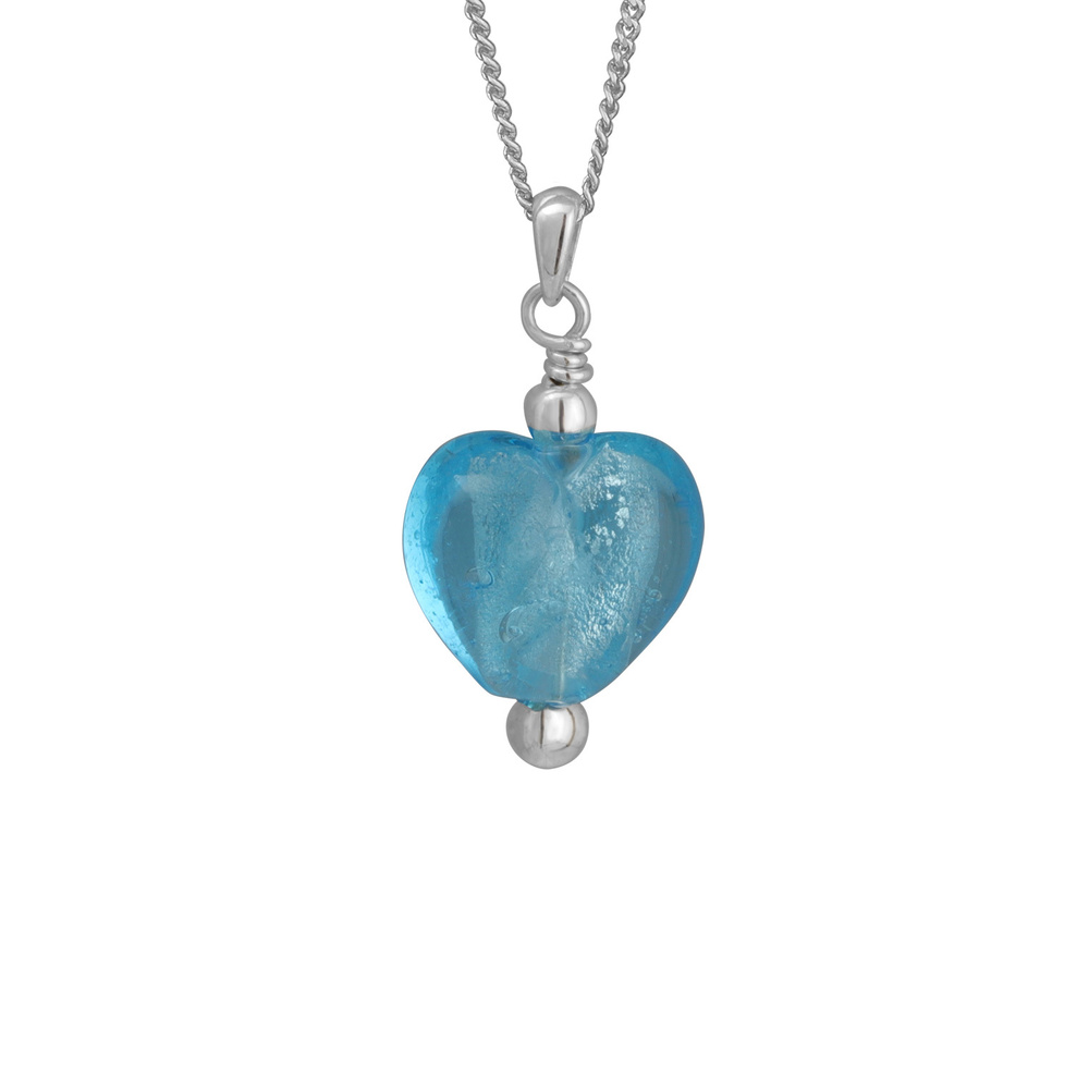 Nenalina Nenalina Collier Femmes Pendentif coeur amour avec verre de Murano en argent ster Bijoux