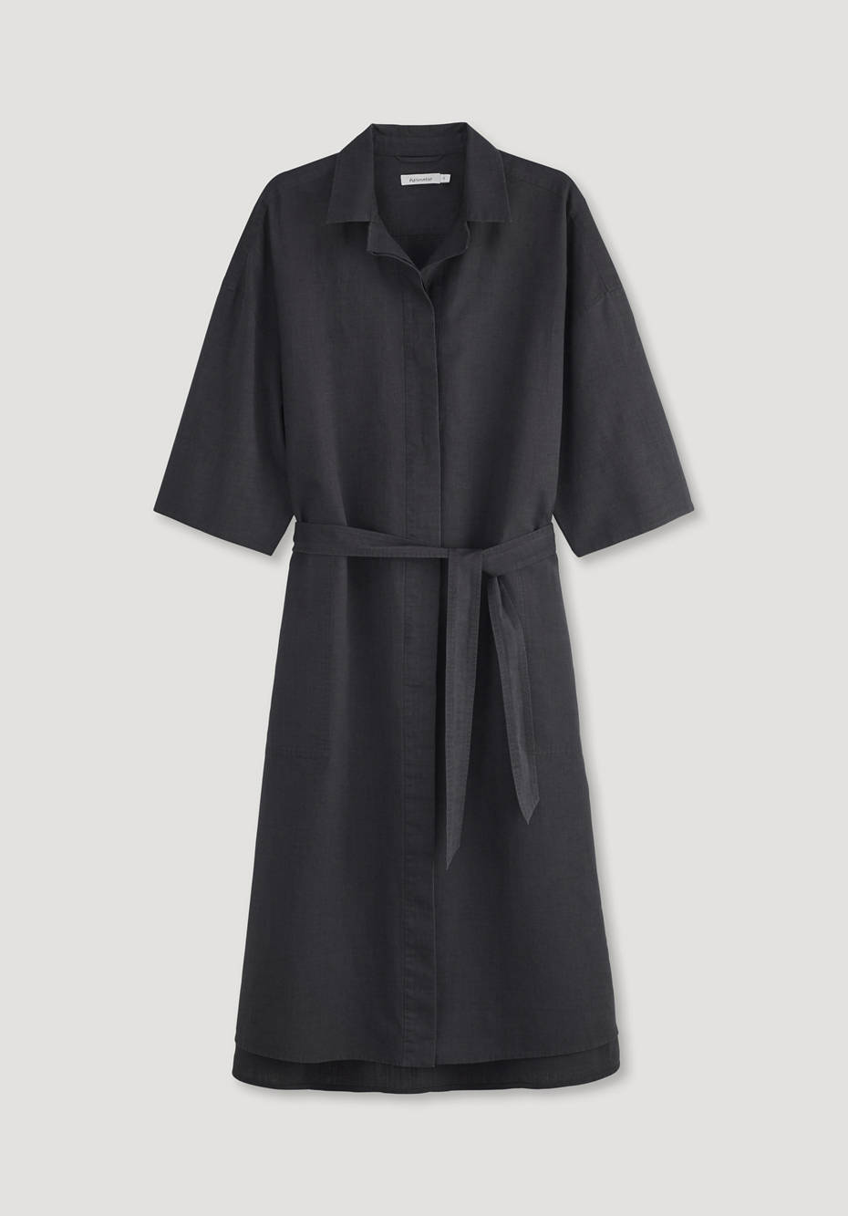 Hemdblusen-Kleid aus Bio-Baumwolle mit Leinen