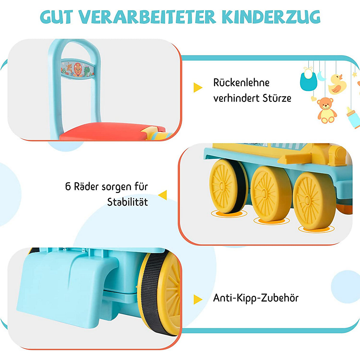 6V Elektroauto Zug mit Schienen mit Musik & Lichter