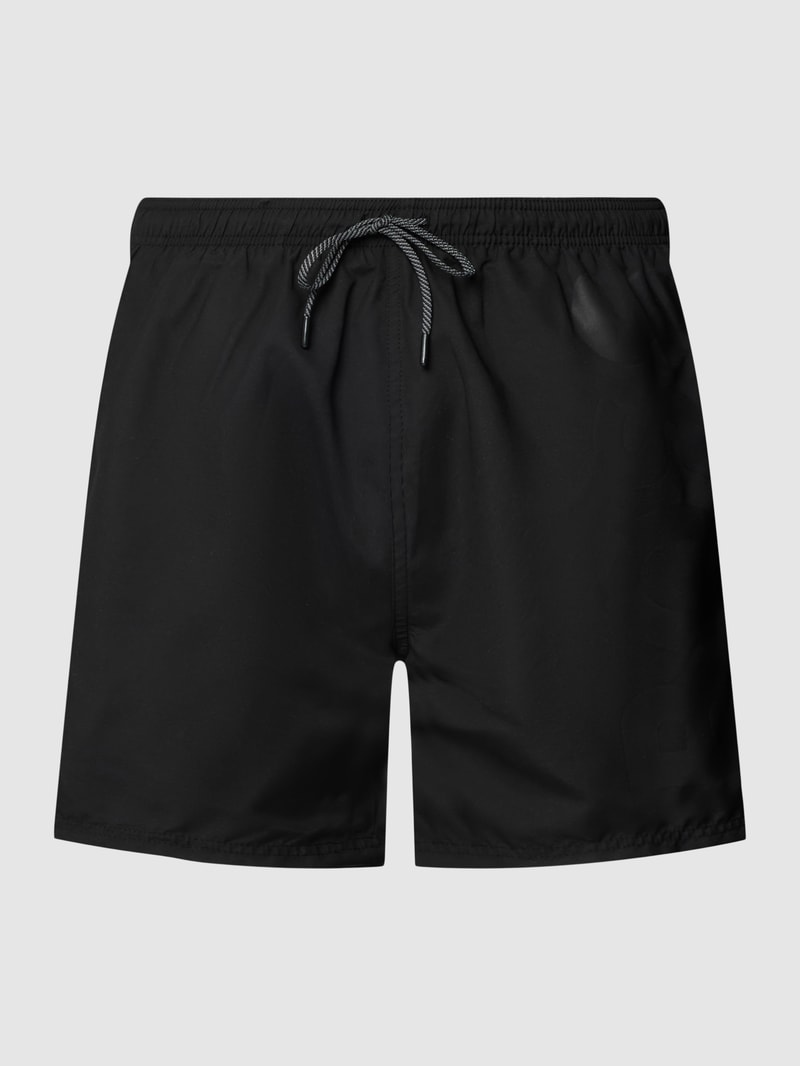 Badehose mit Label-Stitching in schwarz