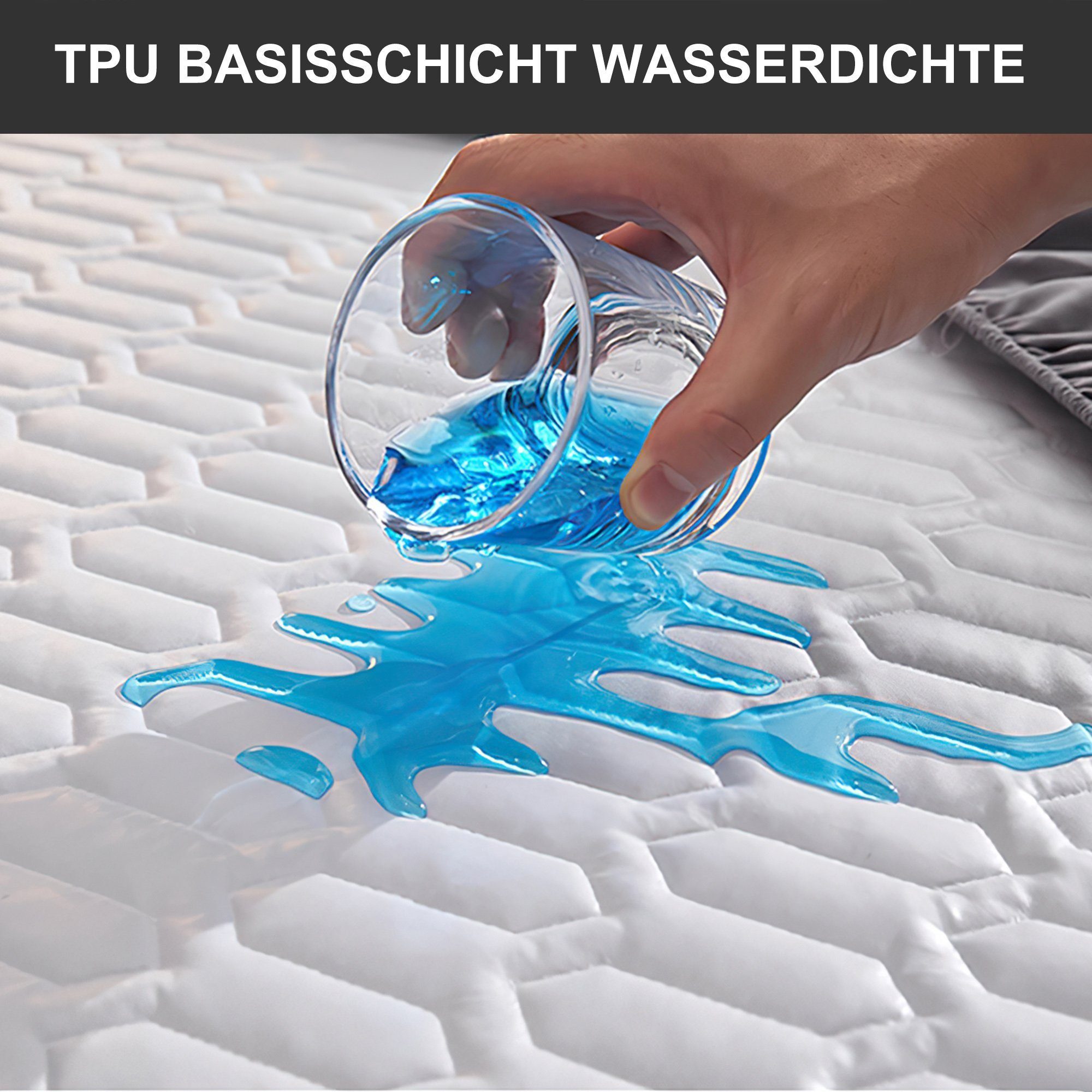 Matratzenauflage Matratzenschoner, Abdichtung atmungsaktive Matratzenauflage Vbrisi, Feuchtigkeitsbeständig, antibakteriell