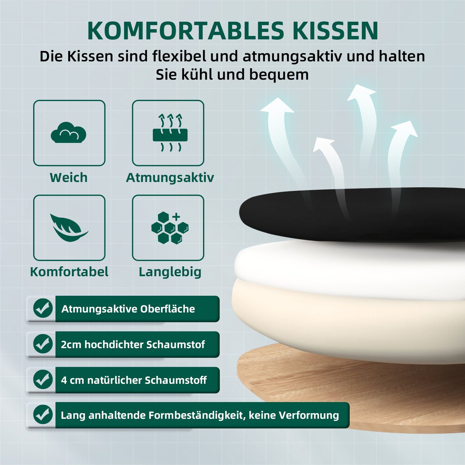 Aiidoits Bürostuhl Bürostuhl, Ergonomischer Schreibtischstuhl, Drehstuhl (Chefsessel,Verstellbare Armlehne,leise Rolle, mit Wippfunktion bis 125)