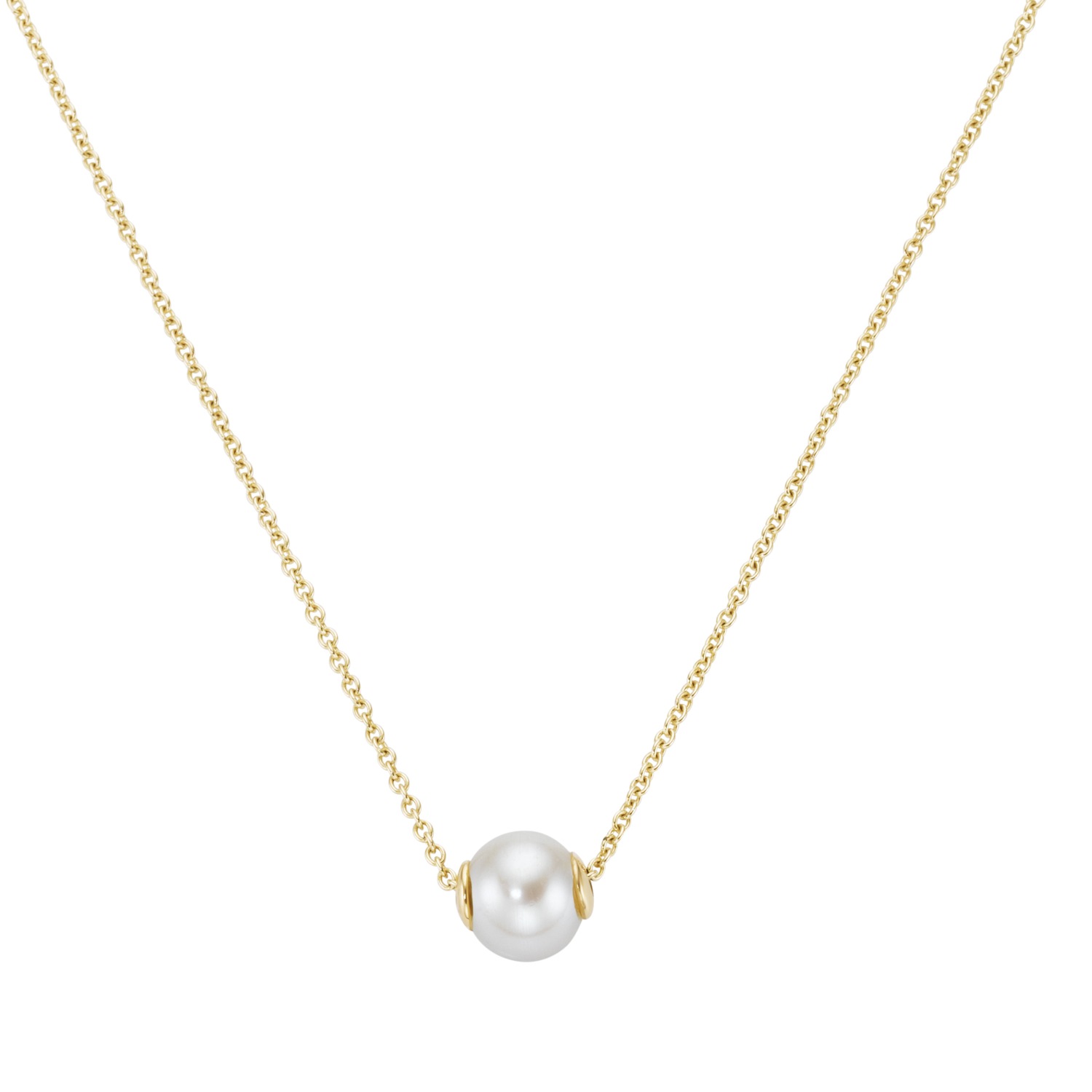 Collier Süßwasserperle. Gold 585