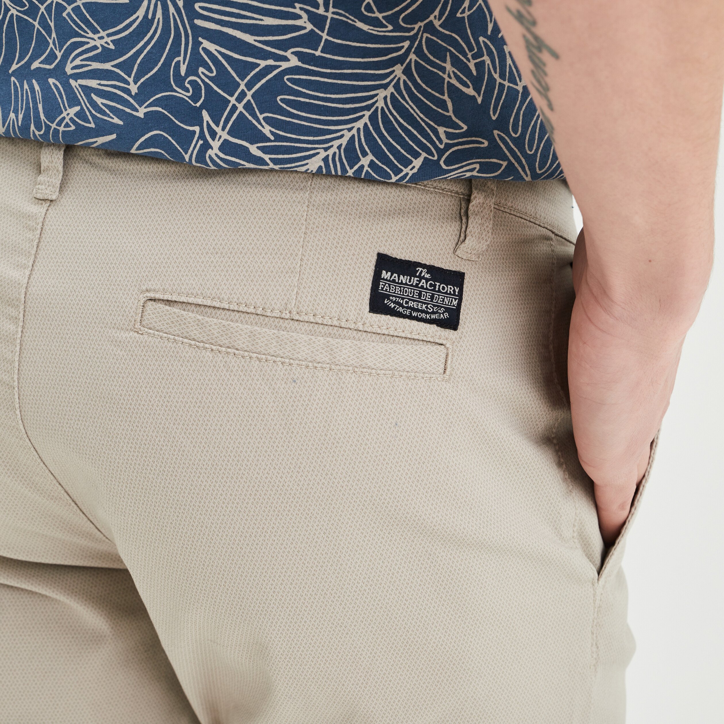Bermuda chino droit Creeks beige homme | La Halle