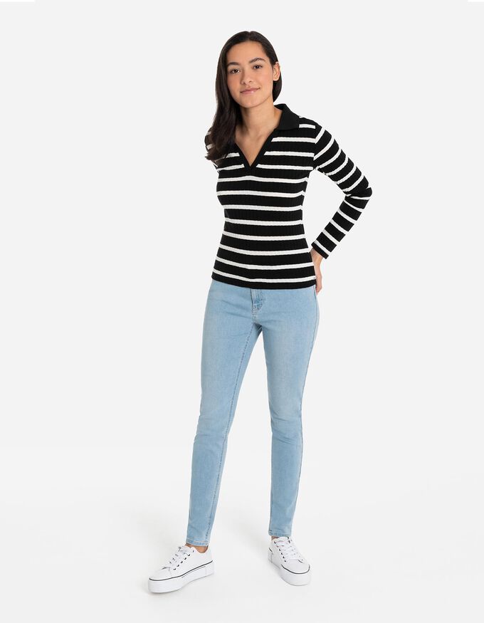 Langarm-Poloshirt - Baumwoll-Mix