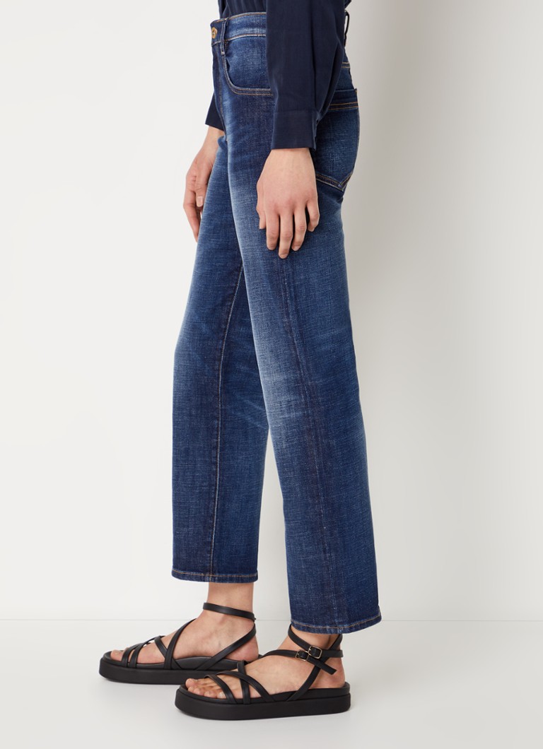 Jeans a vita alta Sessùn Marino, taglio dritto e cropped, lavaggio scuro