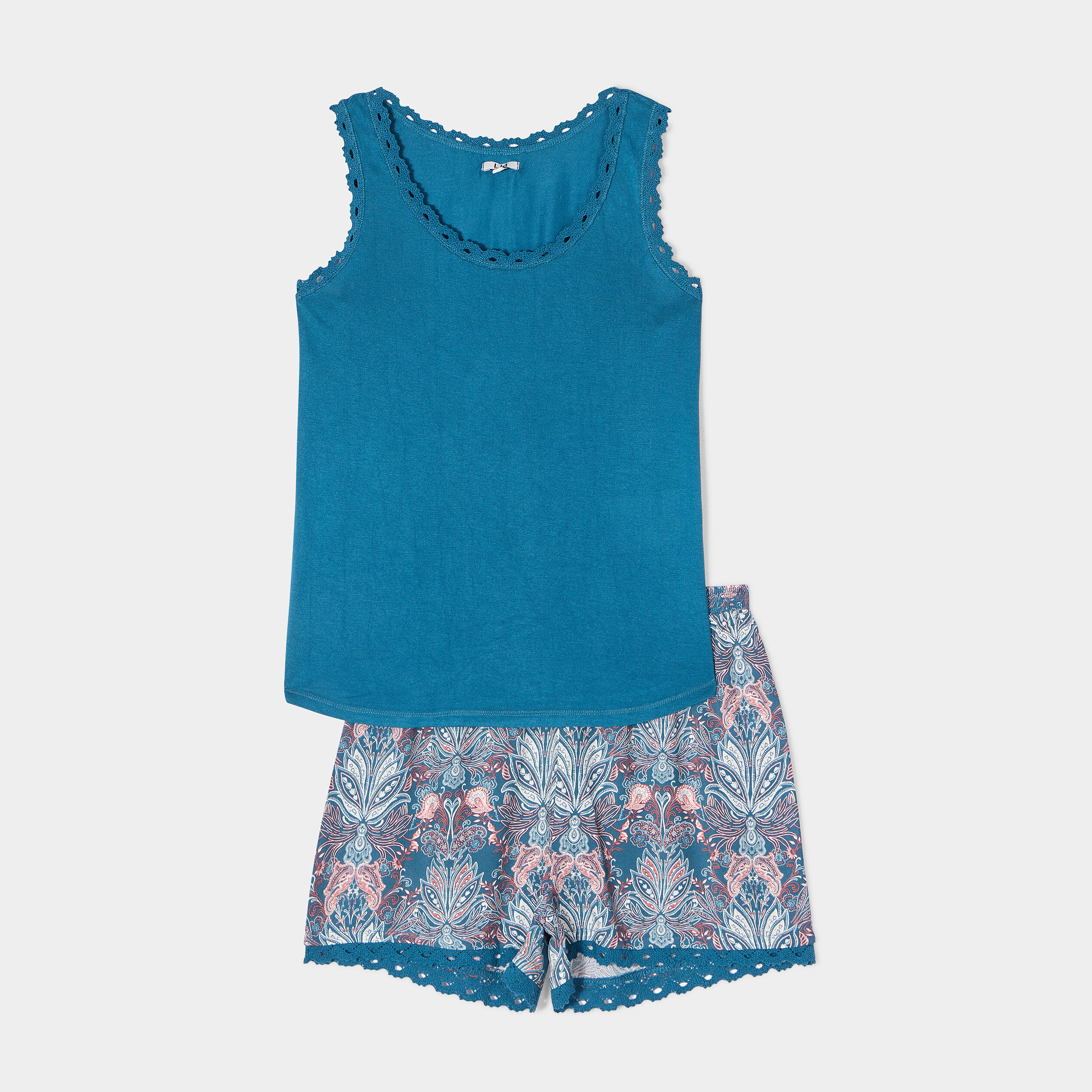 Ensemble pyjama 2 pièces bleu femme | La Halle