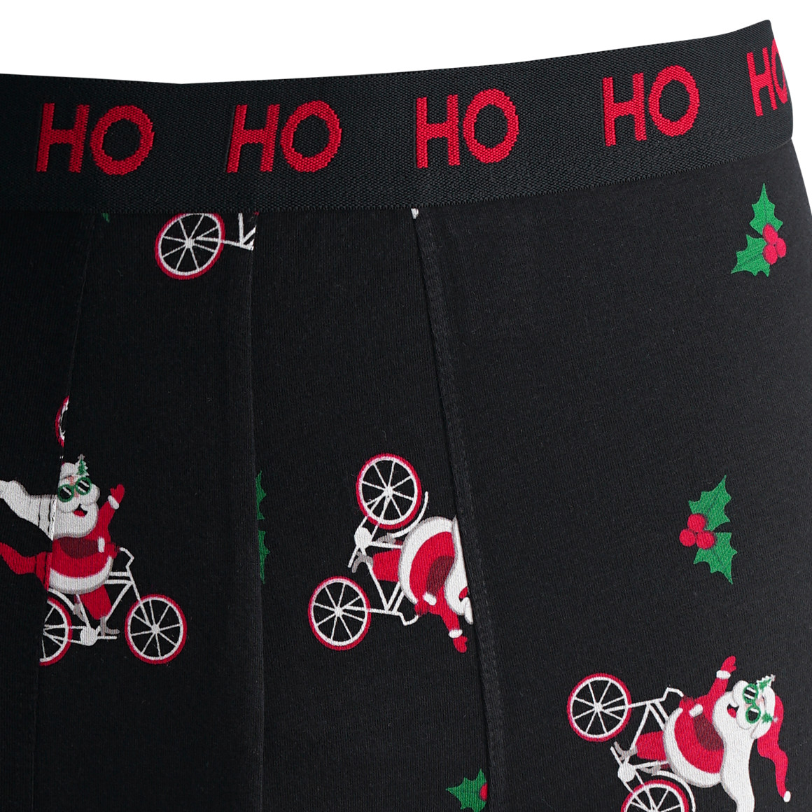 Herren Retroshorts mit Santa auf Fahrrad