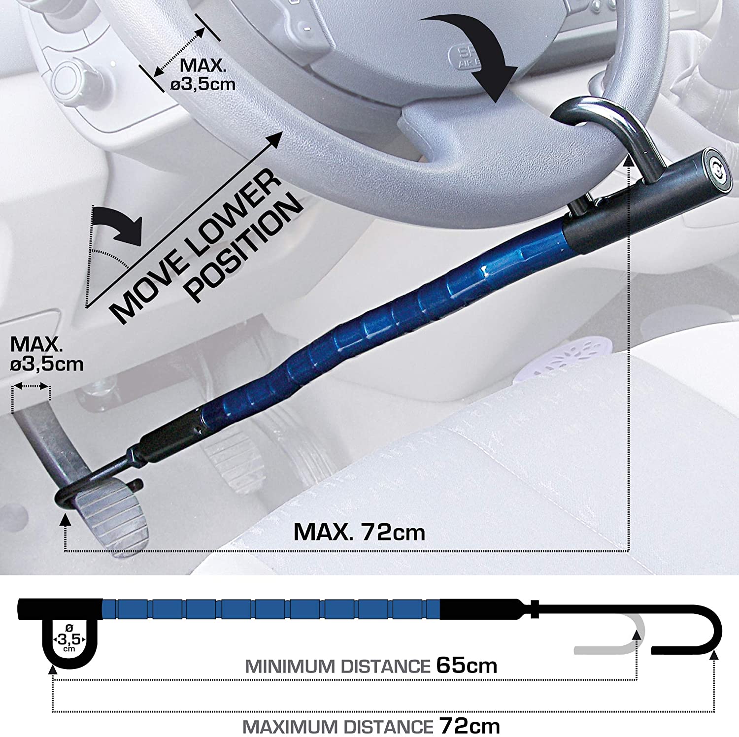 Flexible Lenkrad-Pedalsperre Block 905 von Norauto - ATU