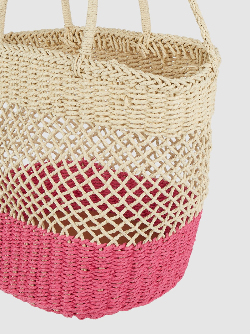 Shopper aus Papierstroh in pink