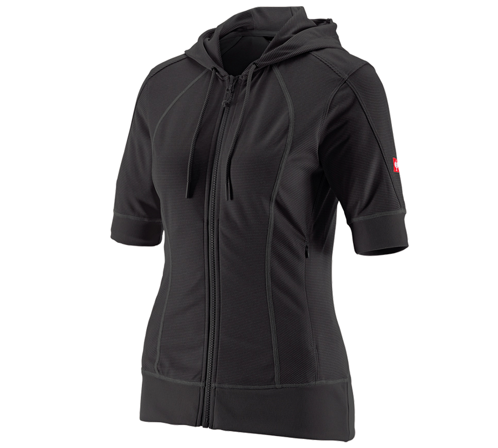 e.s. Funktions Kapuzenjacke stripe 3/4 Arm, Damen