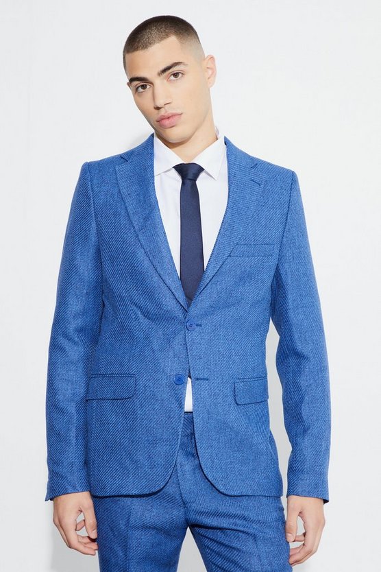 Einreihiger melierter Skinny Blazer