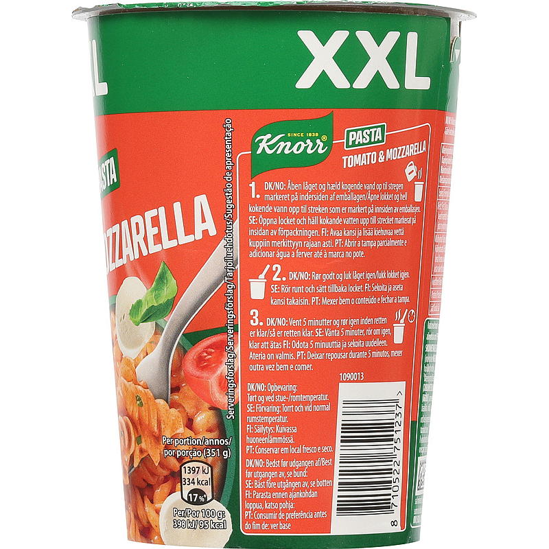 Knorr Tomat & mozzarella big snack pot 93 g Knorr
