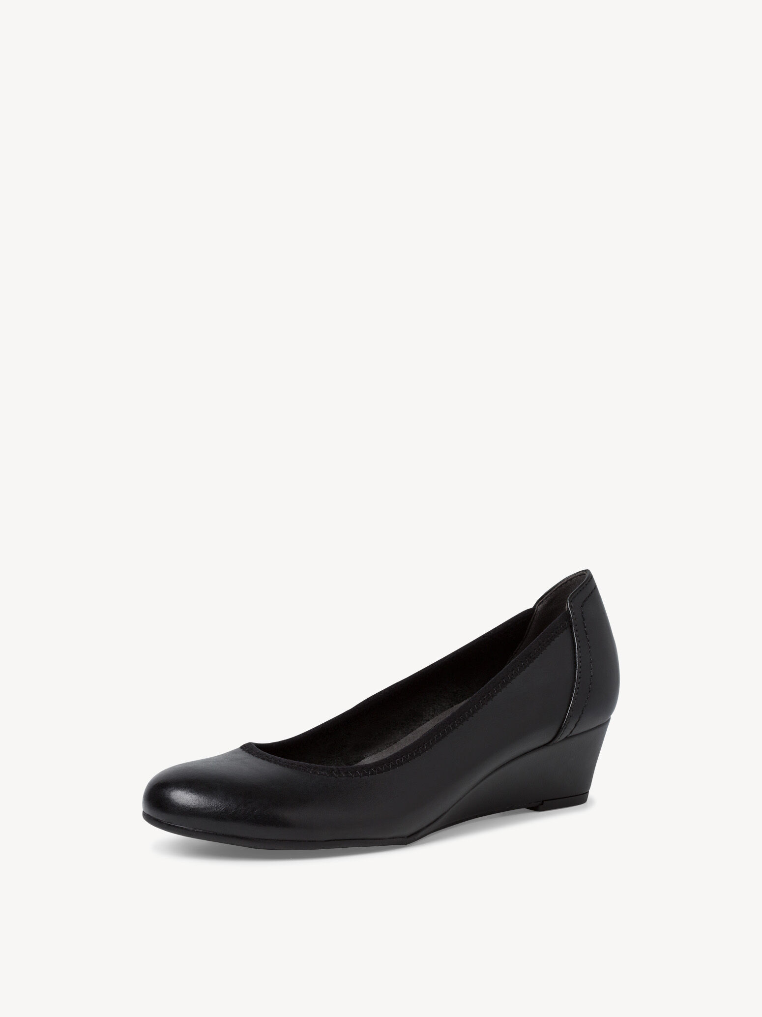 Keilpumps en cuir - noir