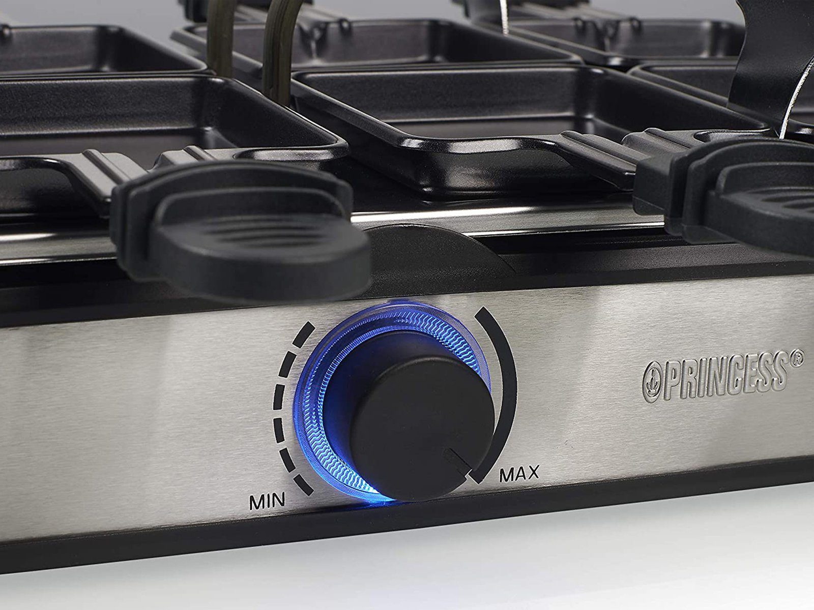 PRINCESS Raclette, 5in1 Gerät für 2-8 Personen Tischgrill Grill- & Steinplatte Steingrill