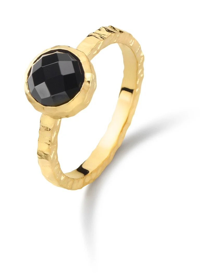 Anello Casa Jewelry Amalfi Onyx placcato oro