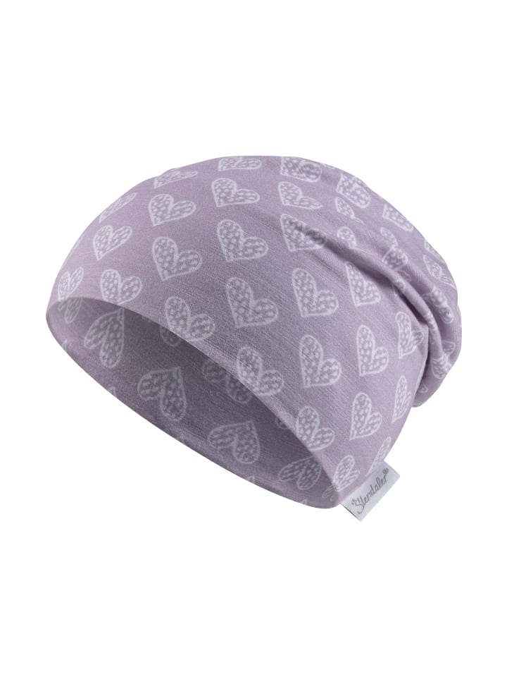Sterntaler Slouch-Beanie Herzen in flieder günstig kaufen