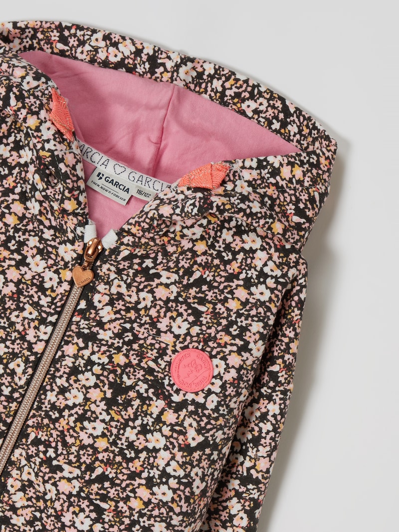 Sweatjacke mit Kapuze in dunkelgrau
