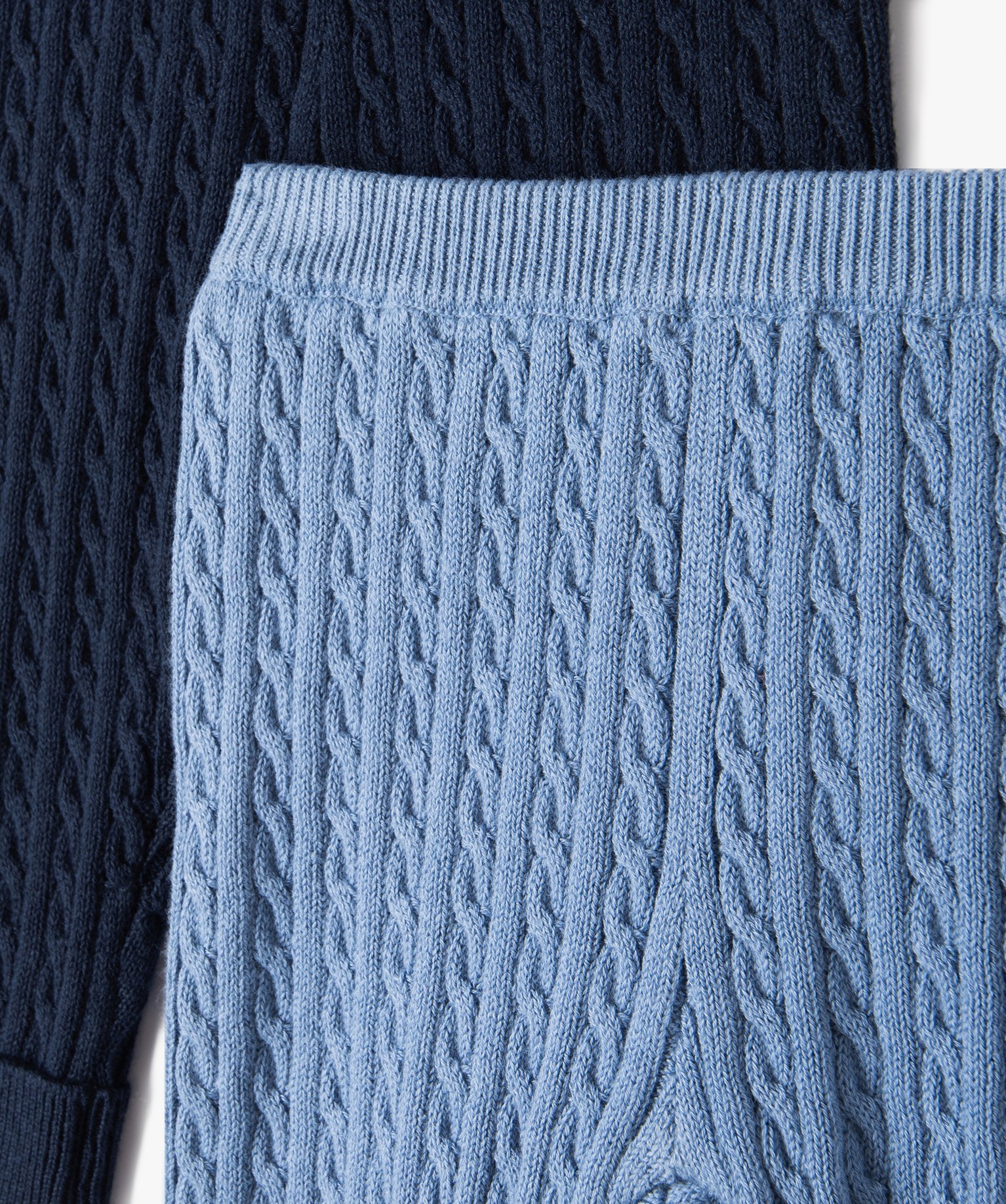 Pantalon bébé en maille torsadée (lot de 2) marine | GEMO
