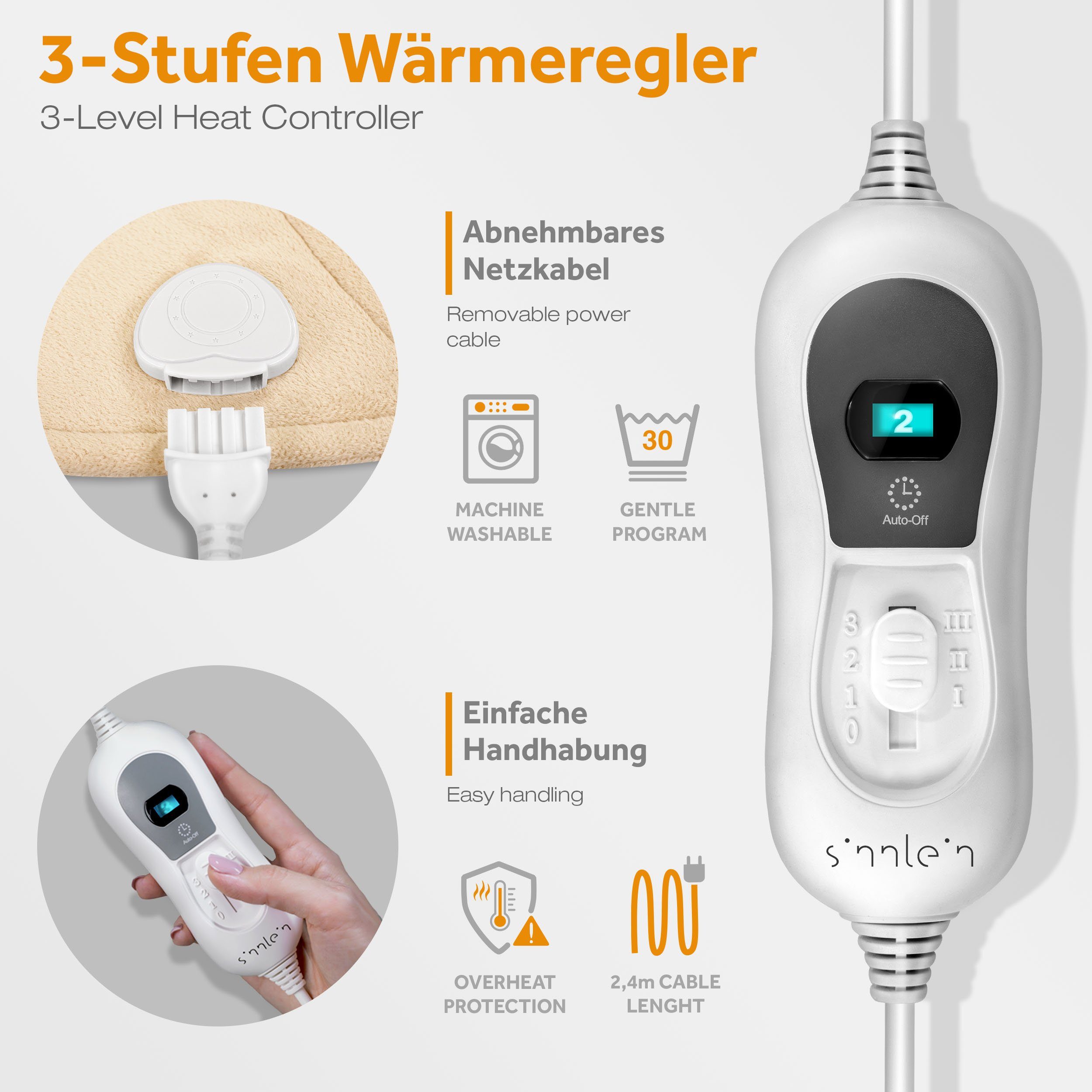 sinnlein Heizkissen sinnlein Heizkissen elektrisch Wärmekissen Nacken, Schulter, Nacken und Rücken, 3 Temperaturstufen & Abschaltautomatik