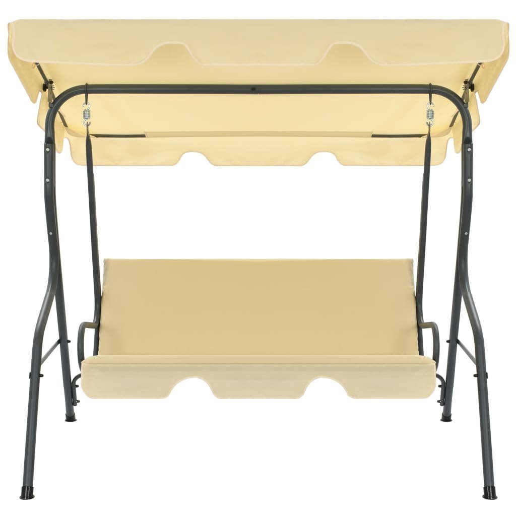 vidaXL Hollywoodschaukel Hollywoodschaukel Cremeweiß 170×110×153 cm, 1 tlg.
