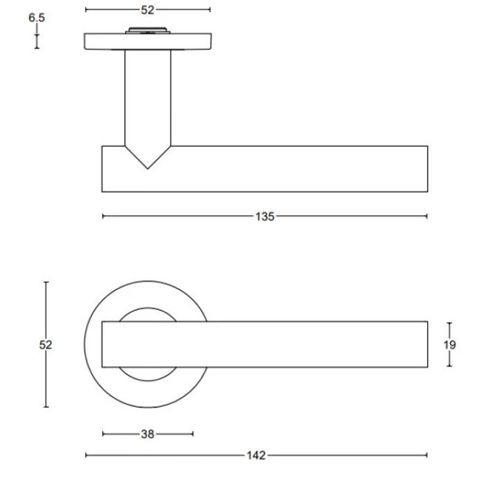 Formani 1501D150NMXX0L BASICS LB7L-19 klika EN1906 třída 3 pružinová na rozetě matně černá