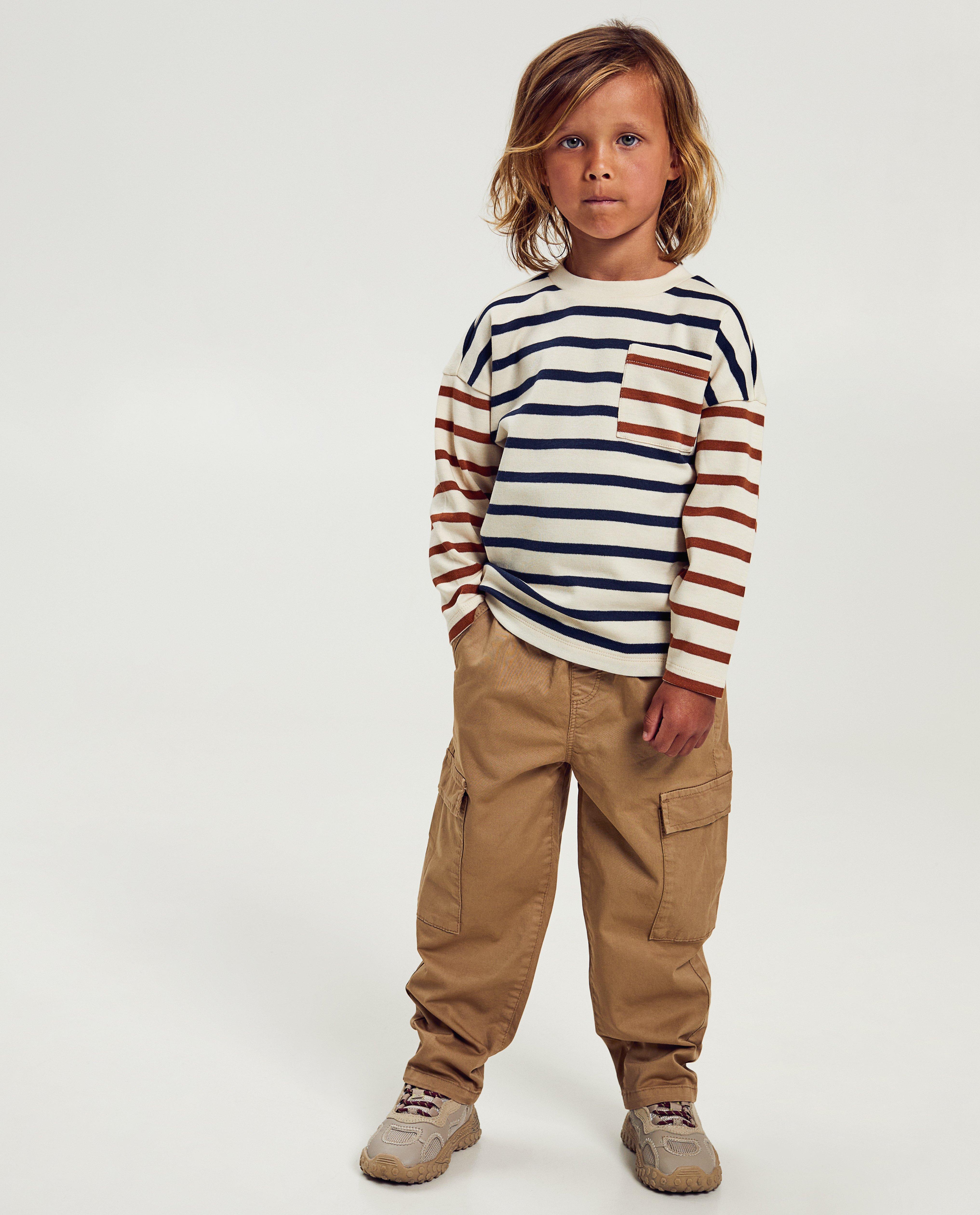 Tricou cu mânecă lungă Kidz Nation cu dungi albastru închis