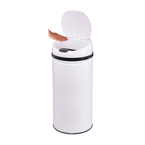 Abfalleimer mit Sensor, 42 l, INOX White