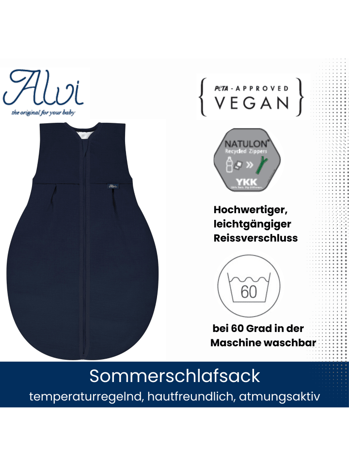 Kinderhaus Blaubär 4-Season Mull-Schlafsack TOP in Poseidon günstig kaufen